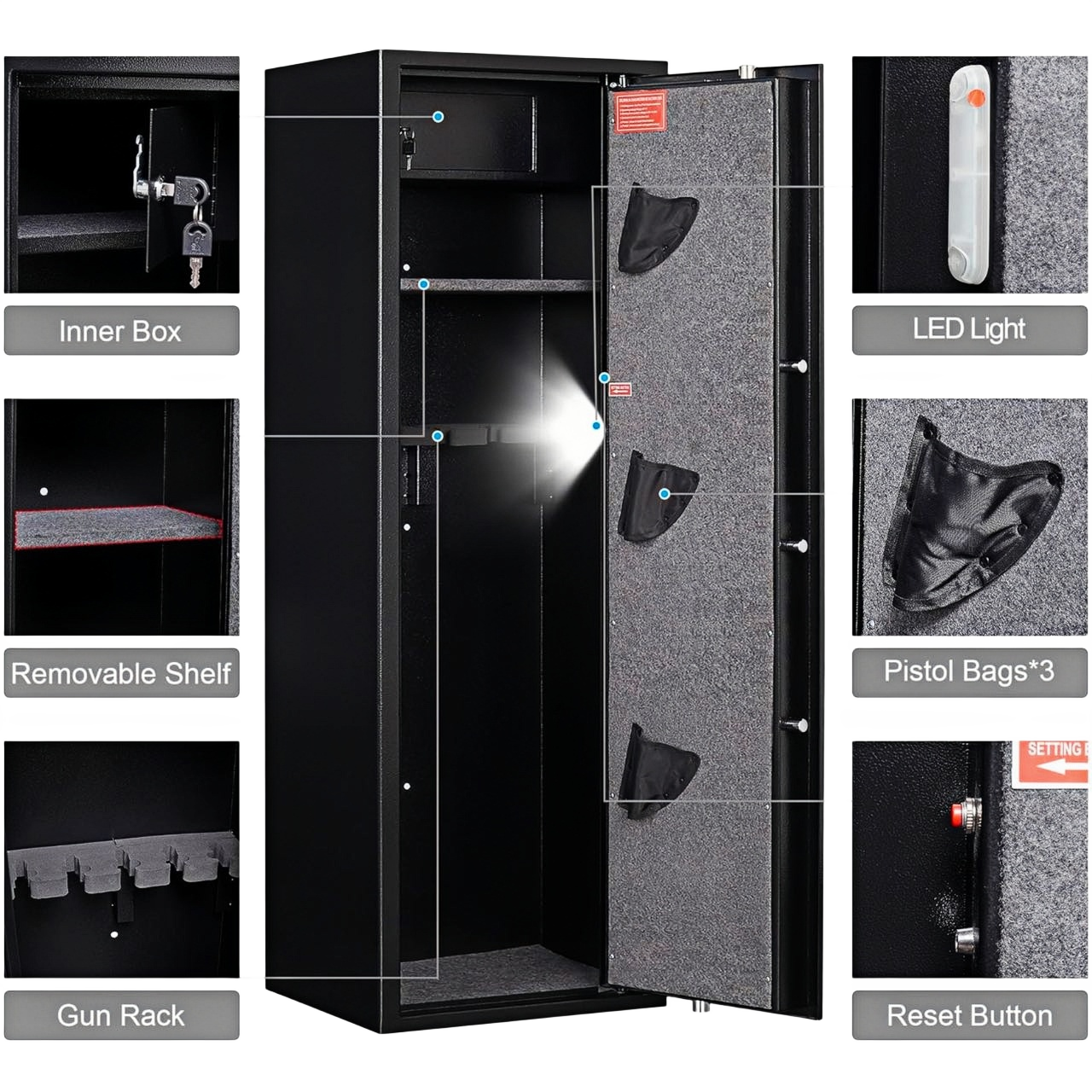 Biometric Safety Box Fingerprint Safety Box Alarmed Safety Box 145cm High