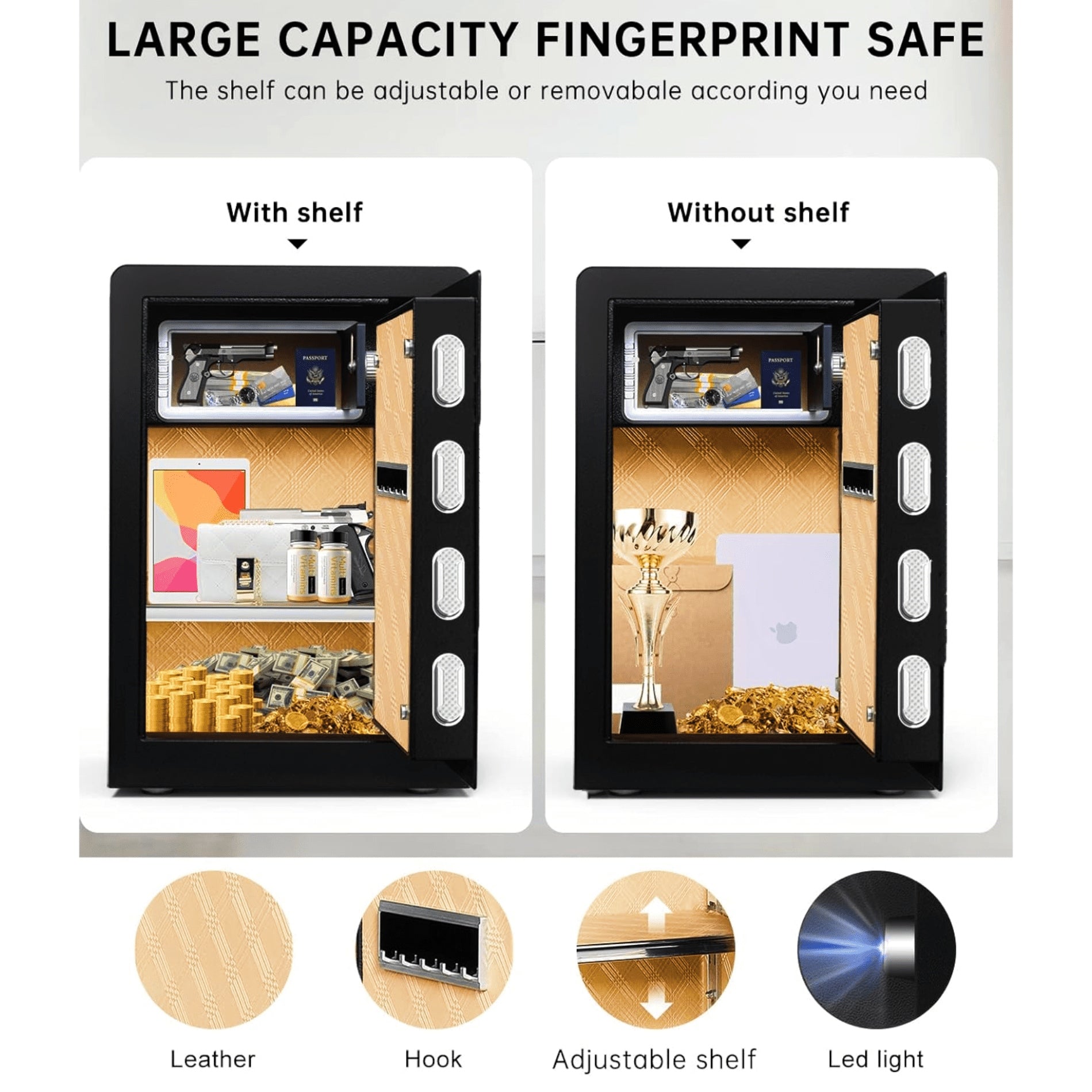 Biometric Safety Box Fingerprint Safety Box Alarmed Safety Box 60cm High