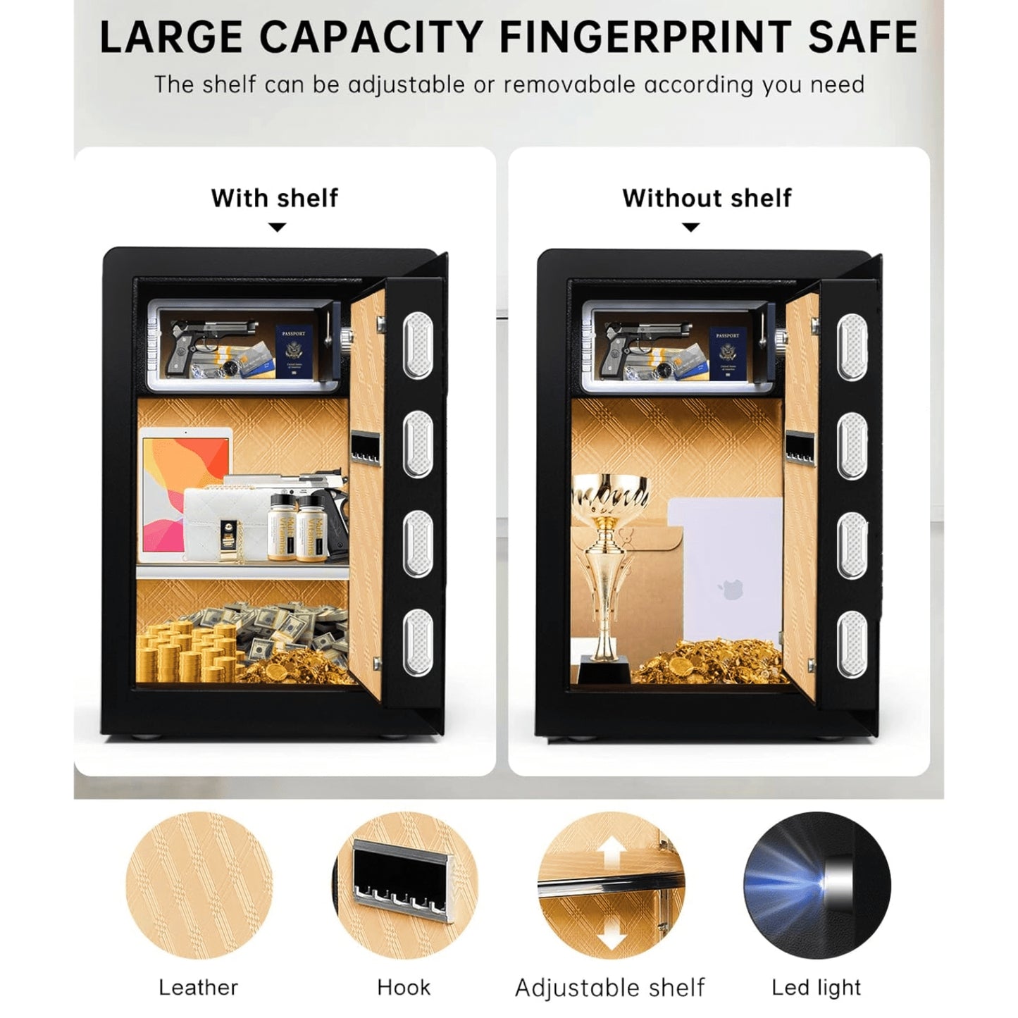 Fingerprint Safety Box, Alarmed Safe Cabinet, Home Electronic Safes, Office Safes34