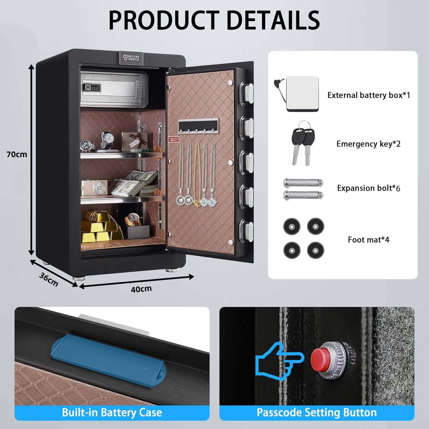 Fingerprint Safety Box, Alarmed Safe Cabinet, Home Electronic Safes, Office Safes39
